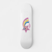 Little Miss Lucky | regenboog Persoonlijk Skateboard (Voorkant)