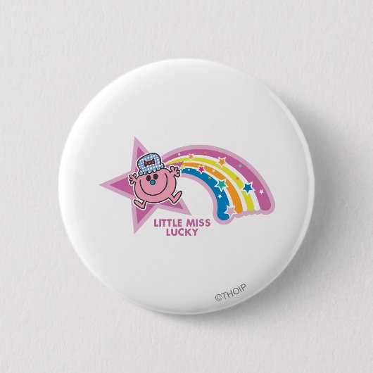 Little Miss Lucky | regenboog Ronde Button 5,7 Cm (Voorkant)