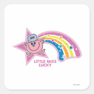 Little Miss Lucky   regenboog Vierkante Sticker