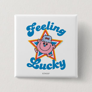 Little Miss Lucky Star Vierkante Button 5,1 Cm