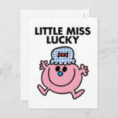 Little Miss Lucky | Zwarte briefing Briefkaart (Voorkant / Achterkant)