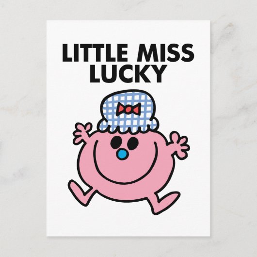 Little Miss Lucky | Zwarte briefing Briefkaart (Voorkant)