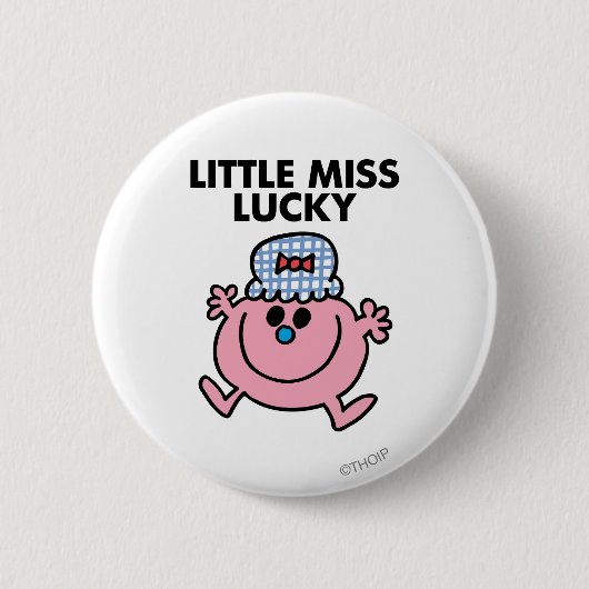 Little Miss Lucky | Zwarte briefing Ronde Button 5,7 Cm (Voorkant)