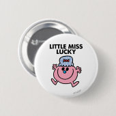 Little Miss Lucky | Zwarte briefing Ronde Button 5,7 Cm (Voorkant /achterkant)