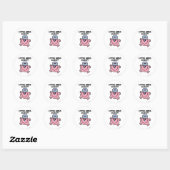 Little Miss Lucky | Zwarte briefing Ronde Sticker (Vel)