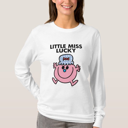 Little Miss Lucky | Zwarte briefing T-shirt (Voorkant)