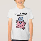 Little Miss Lucky | Zwarte briefing Tri-Blend Shirt (Voorkant)
