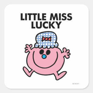 Little Miss Lucky   Zwarte briefing Vierkante Sticker