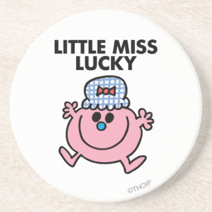 Little Miss Lucky   Zwarte briefing Zandsteen Onderzetter