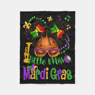 Little Miss Mardi Gras Boog Meisjes Kinderen New O Fleece Deken