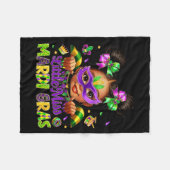 Little Miss Mardi Gras Carnival New Orleans Fleur  Fleece Deken (Voorkant (Horizontaal))