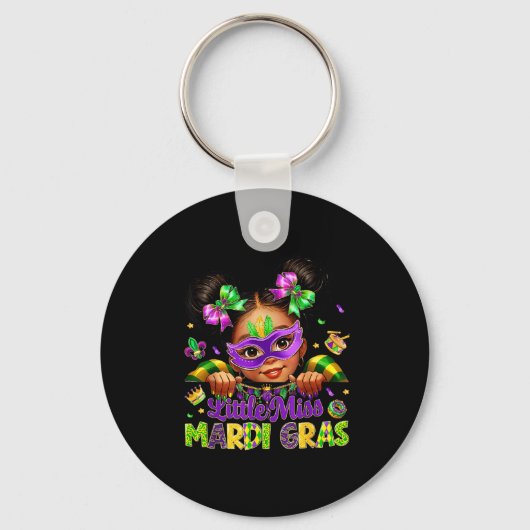 Little Miss Mardi Gras Carnival New Orleans Fleur Sleutelhanger (Voorkant)