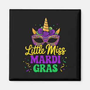 Little Miss Mardi Gras Eenhoorn Masker Voor Meisje Magneet