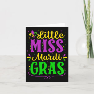 Little Miss Mardi Gras Jester Outfit Meisjes Kinde Kaart