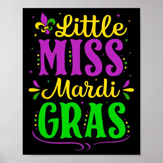 Little Miss Mardi Gras Jester Outfit Meisjes Kinde Poster (Voorkant)