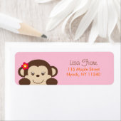 Little Miss Monkey Baby shower Adresetiketten Etiket (Insitu)