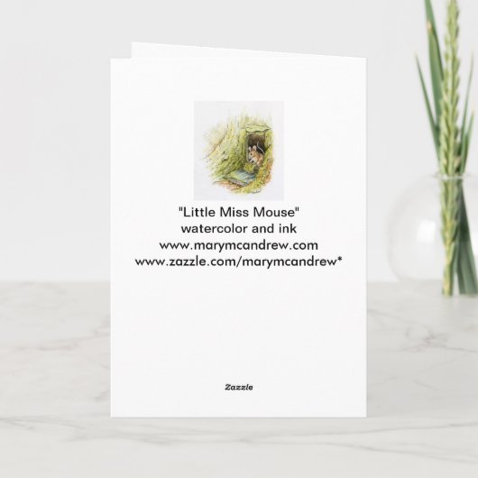 Little Miss Mouse - aanpasbare tekst Kaart (Achterkant)