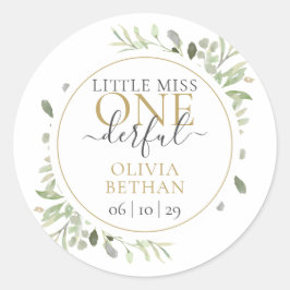 Little Miss Mr ONEderful Jongen Eerste Verjaardag Ronde Sticker