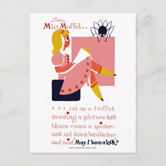 Little Miss Muffet Briefkaart (Voorkant)