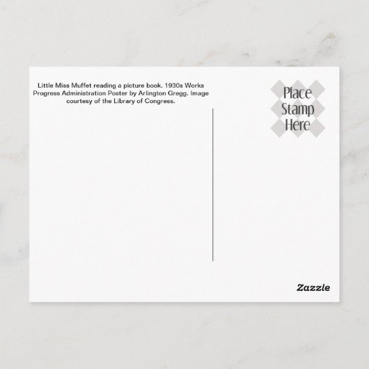 Little Miss Muffet Briefkaart (Achterkant)