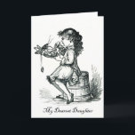 Little Miss Muffet Dearest Daughter Birthday Kaart<br><div class="desc">Een zwart-wit  geïnspireerd Little Miss Muffet 5 "x 7" liefste dochter verjaardag wenskaart.</div>