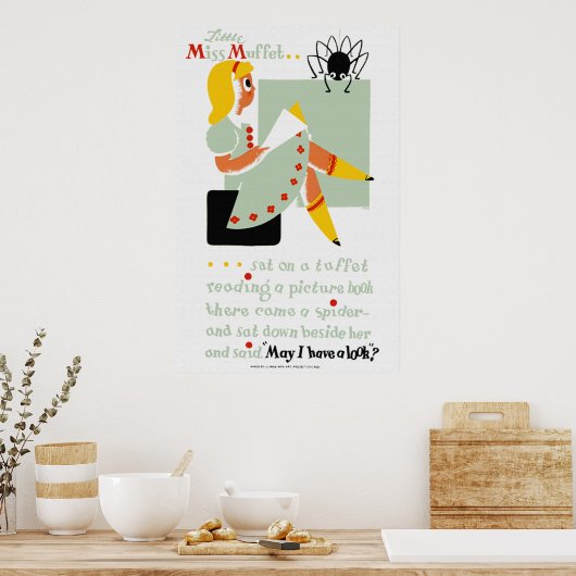 Little Miss Muffet Reading Poster (Keuken)