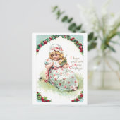 Little Miss Muffet Vintage Christmas Kaart (Staand voorkant)