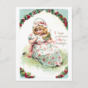 Little Miss Muffet Vintage Christmas Kaart