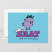 Little Miss Naughty 100% Brat Briefkaart (Voorkant / Achterkant)