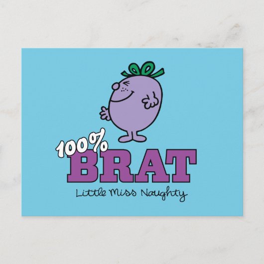 Little Miss Naughty 100% Brat Briefkaart (Voorkant)