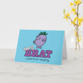 Little Miss Naughty 100% Brat Kaart (Gele Bloem)