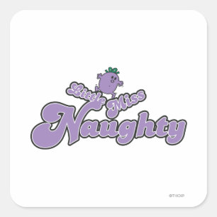 Little Miss Naughty Balancing Act Vierkante Sticker