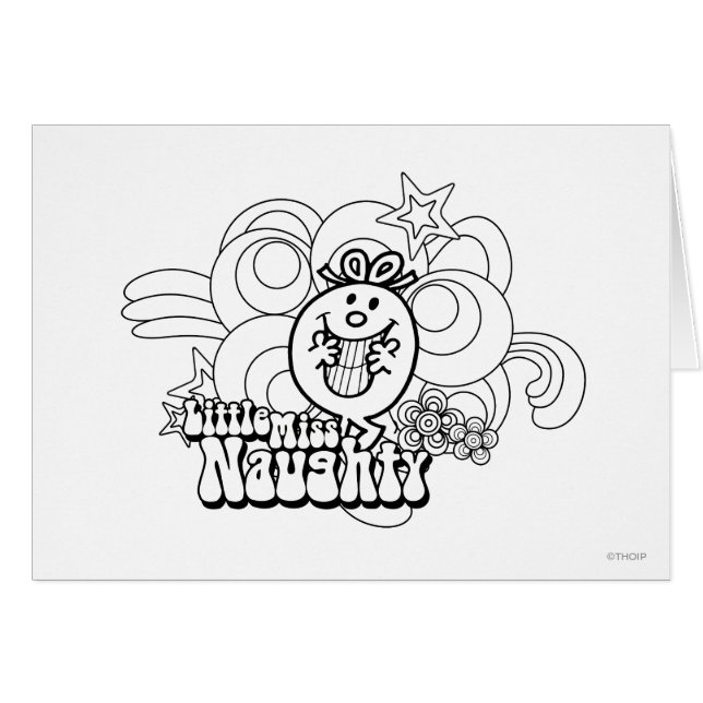 Little Miss Naughty met een gedurfde achtergrond (Voorkant Horizontaal)