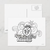 Little Miss Naughty met een gedurfde achtergrond Briefkaart (Voorkant / Achterkant)