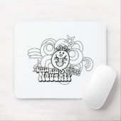 Little Miss Naughty met een gedurfde achtergrond Muismat (Met muis)