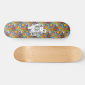 Little Miss Naughty met een gedurfde achtergrond Skateboard (Horizontaal)