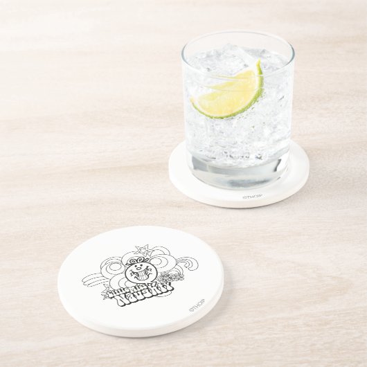 Little Miss Naughty met een gedurfde achtergrond Zandsteen Onderzetter (Zijkant)