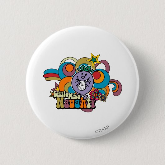Little Miss Naughty Rainbow Ronde Button 5,7 Cm (Voorkant)