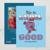 Little Miss Naughty Up to Snow Good Feestdagenkaart (Voorkant / Achterkant)