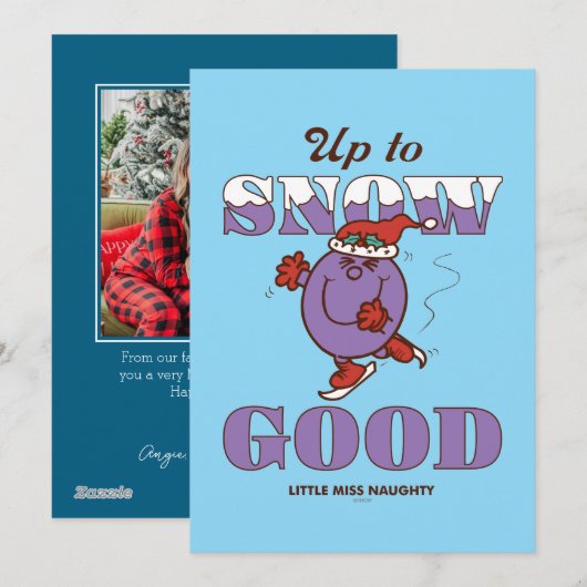 Little Miss Naughty Up to Snow Good Feestdagenkaart (Voorkant / Achterkant)