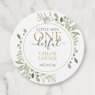 Little Miss of Mr ONEderful Eerste Verjaardag Bedankjes Labels