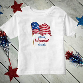 Little Miss Onafhankelijke Amerikaanse vlag Kinder Shirts