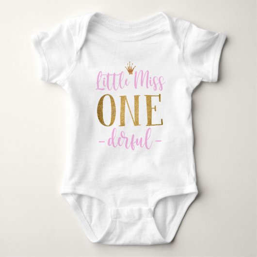 Little Miss One Derful 1st Birthday Baby Bodysuit (Voorkant)