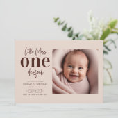 Little Miss ONEdeful script foto Kaart (Staand voorkant)