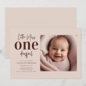 Little Miss ONEdeful script foto Kaart (Voorkant / Achterkant)