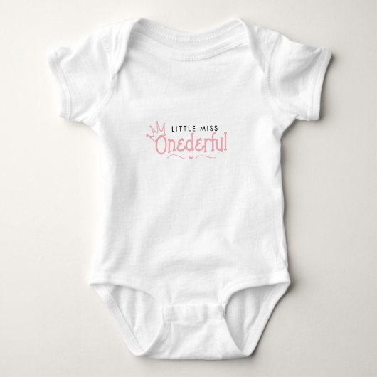 Little miss Onederful 1e verjaardag Baby T-Shirt (Voorkant)