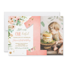 Little Miss Onederful 1e Verjaardag Nodig Floral u