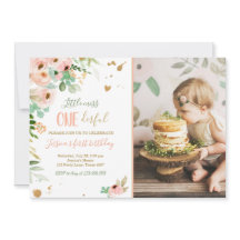 Little Miss Onederful 1e Verjaardag Nodig Floral u