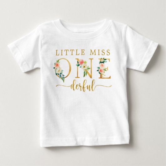 Little Miss Onederful 1e Verjaardag T-shirt Baby (Voorkant)