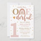 Little Miss Onederful 1e Verjaardag uitnodiging Bo (Voorkant)